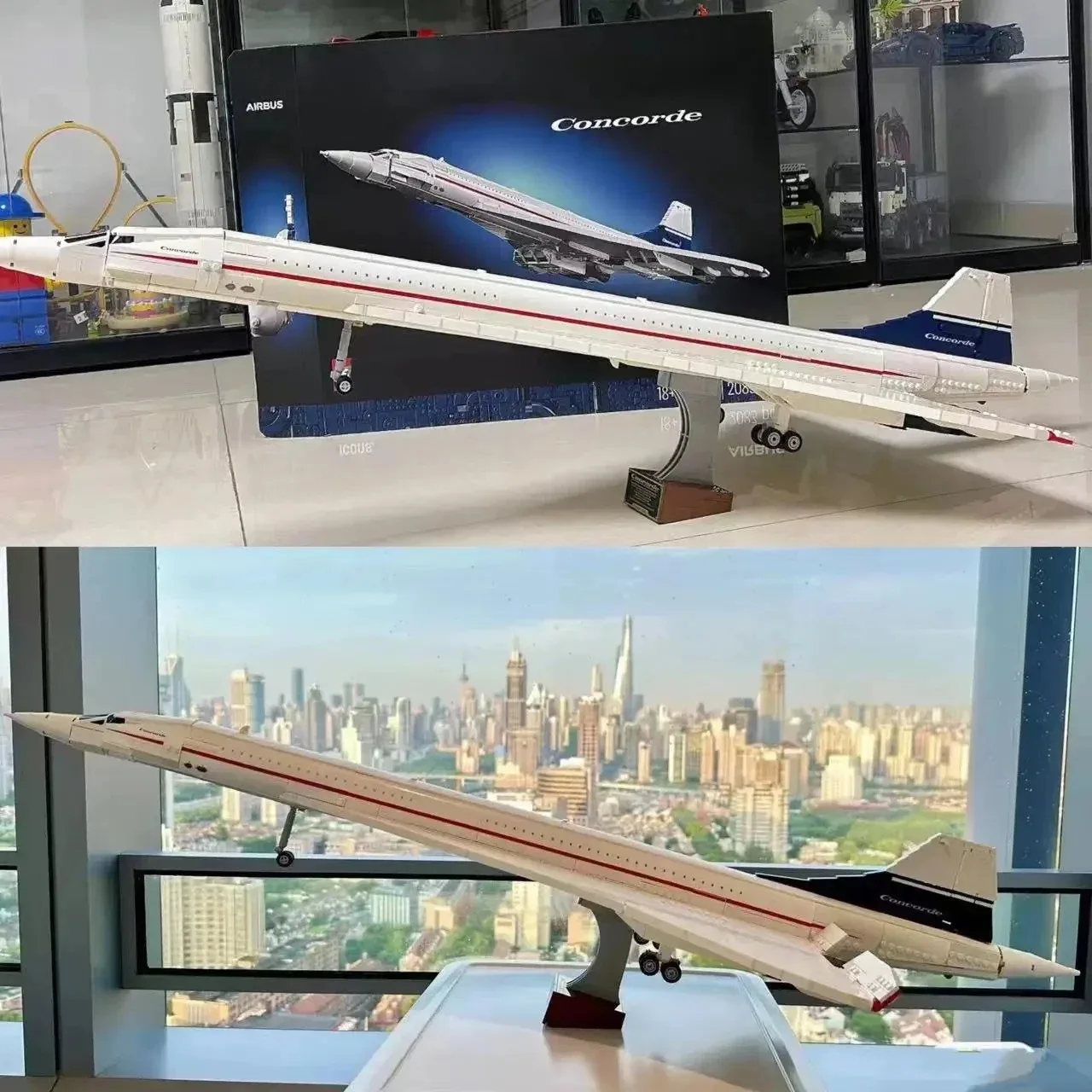 2025 NEW 10318 ICONS Concorde Airbus Famous Supersonic Commercial Passenger Airplane Model Building Blocks Toys For Kids Gifts