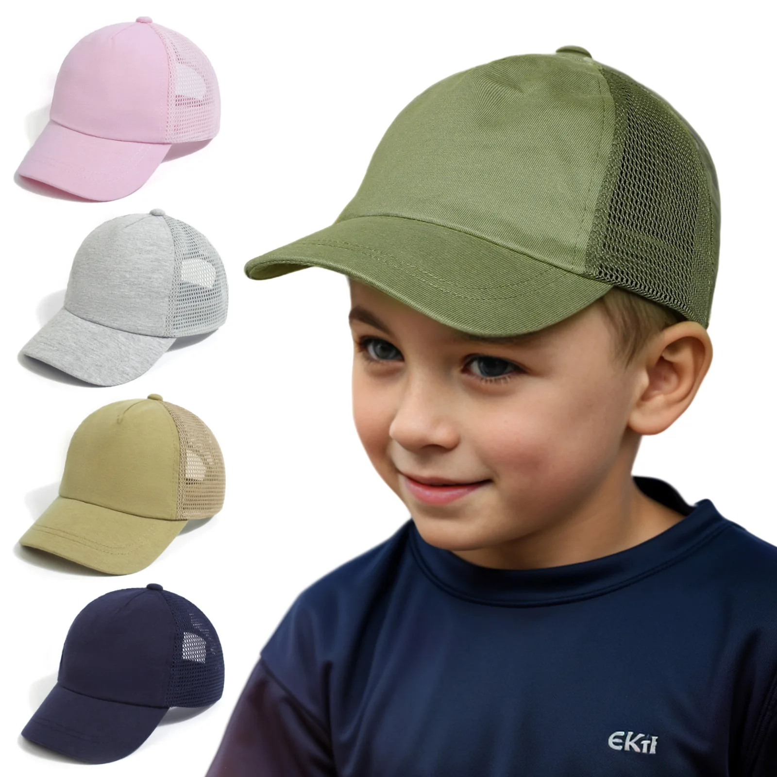 

1PC Toddler Baseball Hat Printed Cute Dinosaur Kids Sun Cap Baby Boys Girls Adjustable Casual Quick Drying Hat Age 0-5Y