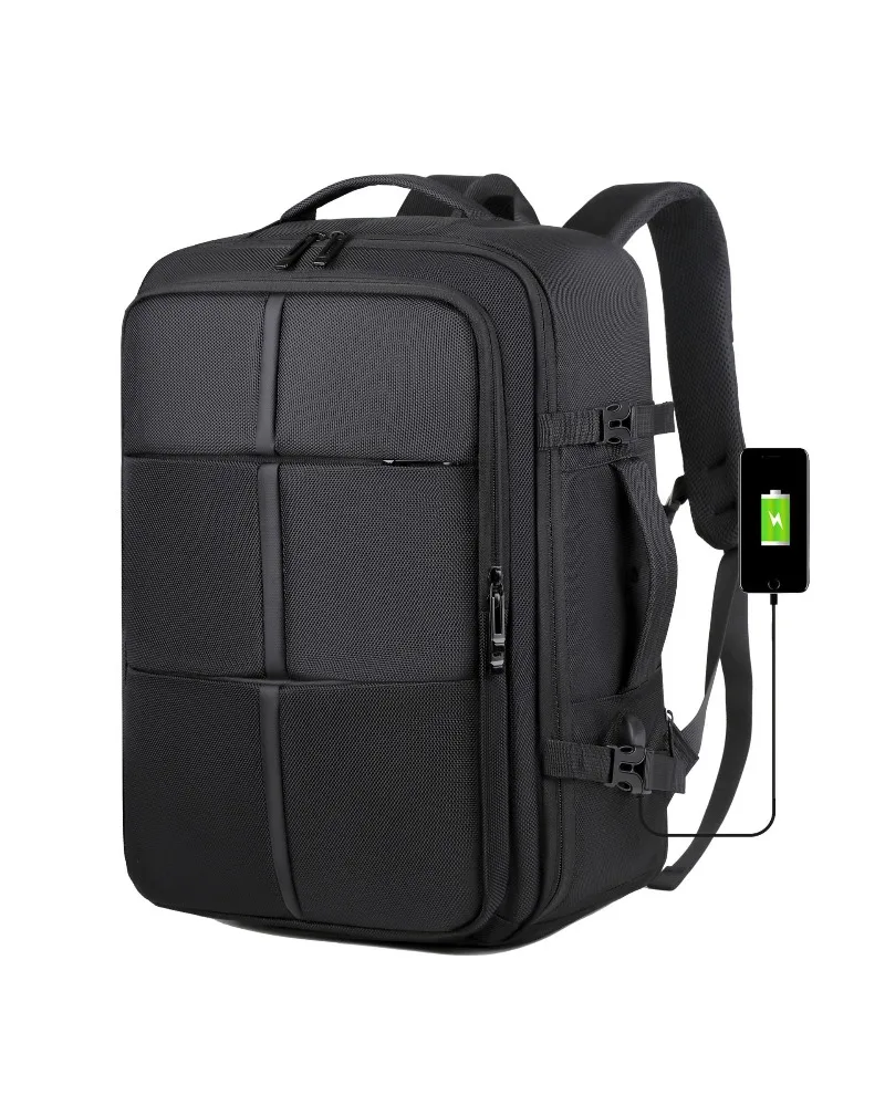 Men's business large-capacity computer bag business trip storage travel bag student class solid color backpack men