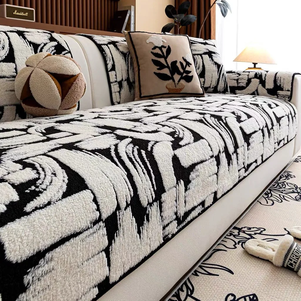 

Зимняя теплая мягкая плюшевая подушка для дивана, устойчивая к царапинам кошачью, износостойкая, нескользящая, прочная, пылезащитная, коврик для сиденья для гостиной