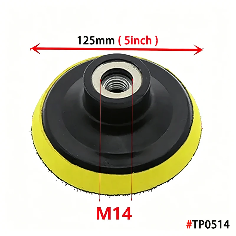 3/4/5/6/7 Zoll Schleifscheiben-Trägerplatte M10 M14 Gewinde Polierpad Klett-Schleifpad für Winkelschleifer Autopolierer – Detail 11