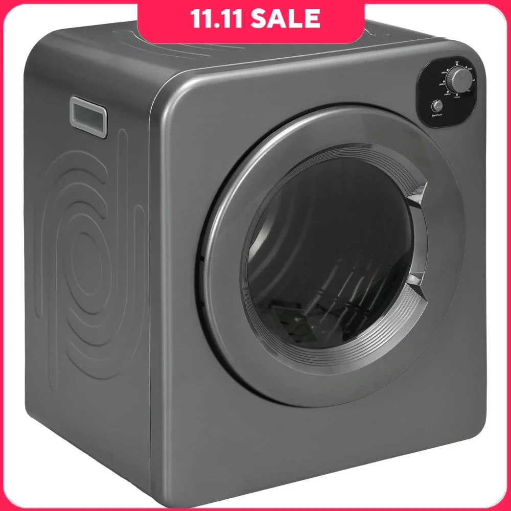 Clothes Dryer With Intelligent Drying, 120V 3.2 Cu.ft Stainless Steel Drum, Front Load Electric Dryer, Portable Cloth Dryer