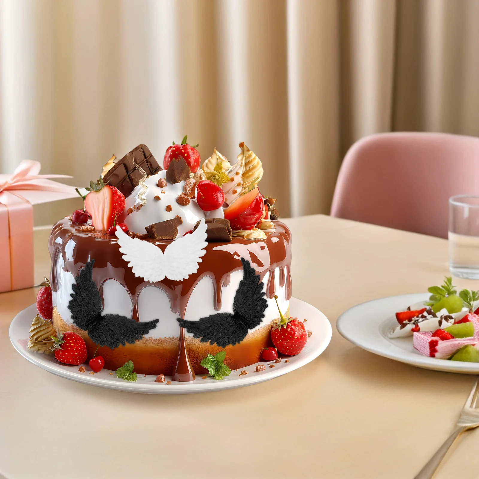 

24Pcs Angel Wings Cake Decorations Plastic Mini Wing Ornaments for DIY Craft Birthday Wedding Events Wings for Ornaments