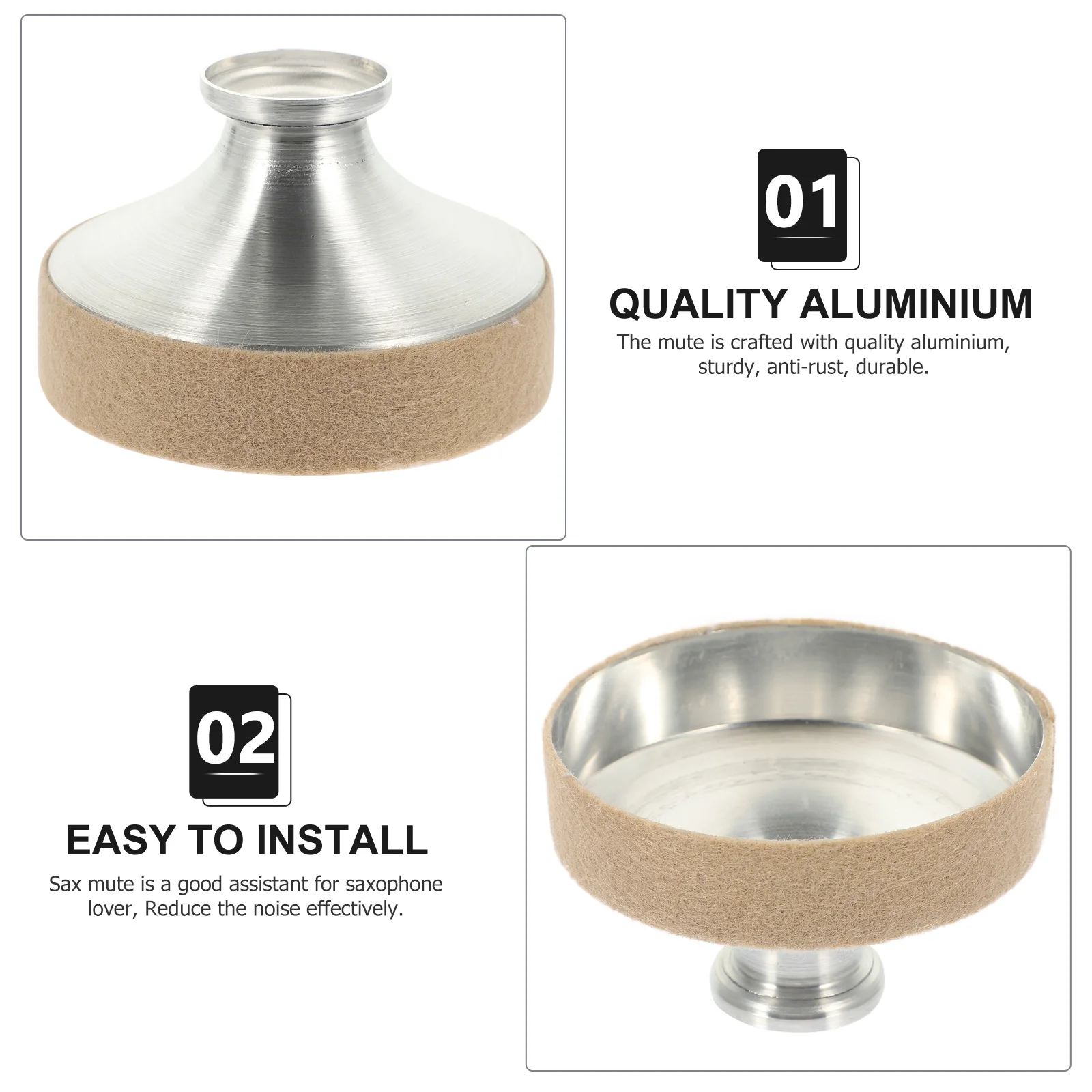

Saxophone Mute Sound Reducer Alto Noise Dampener Small Deadening Musical Instrument Aluminum