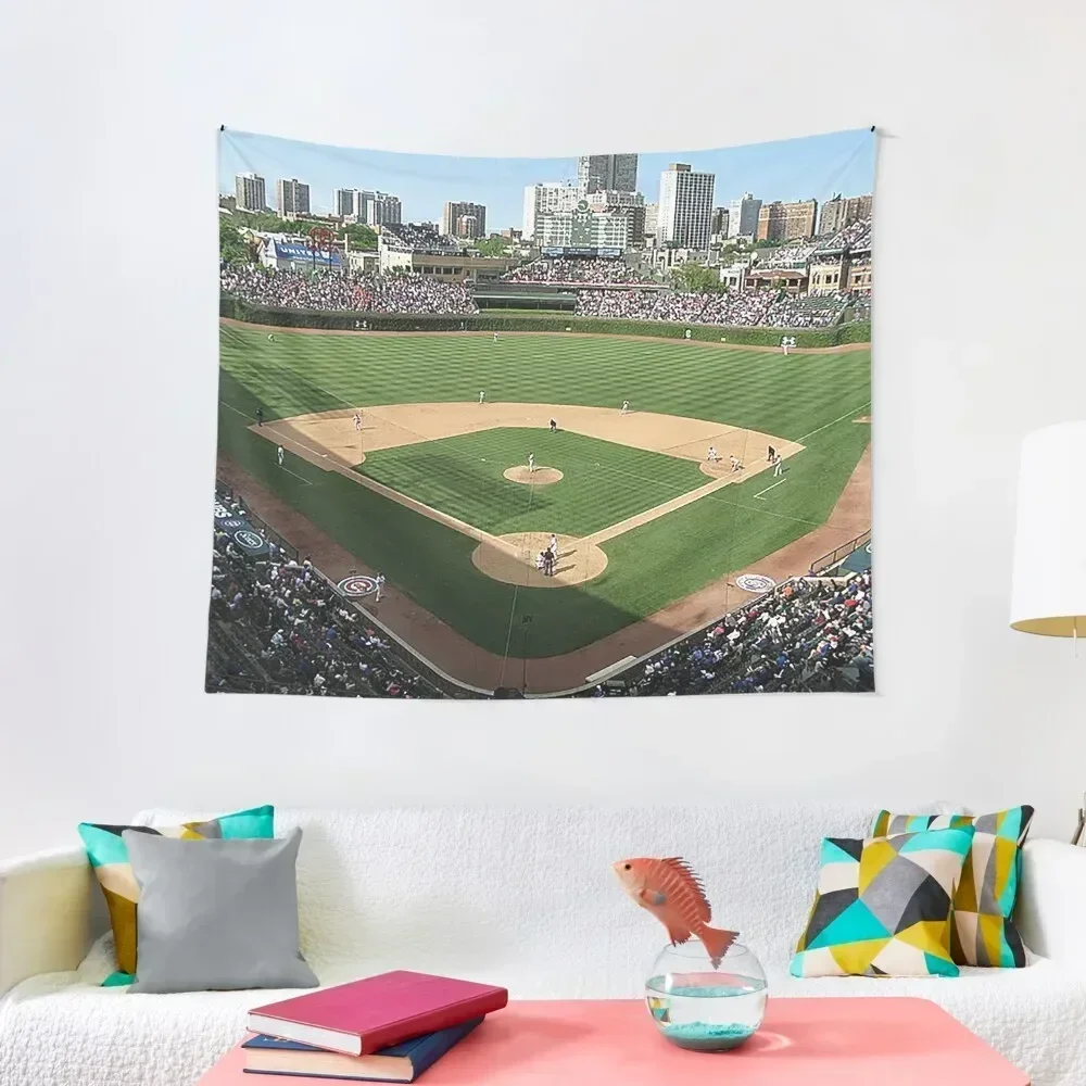 

Wrigley Field, Chicago Baseball Stadium, Ivy Covered Wall, Bleacher Bums, Waveland Ave, Tapestry On The Wall Tapestry