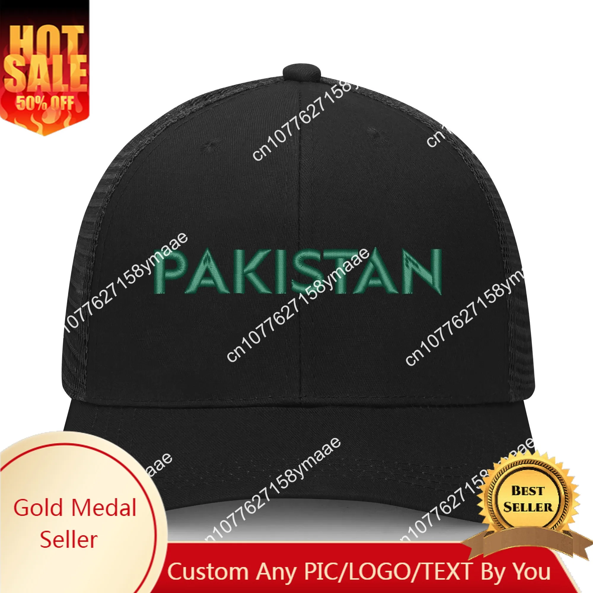 

Pakistan Flag Embroidery Hat Mens Womens Sports Baseball Hat Breathable Mesh Summer Sun Visor Headwear Custom Made Caps Logo