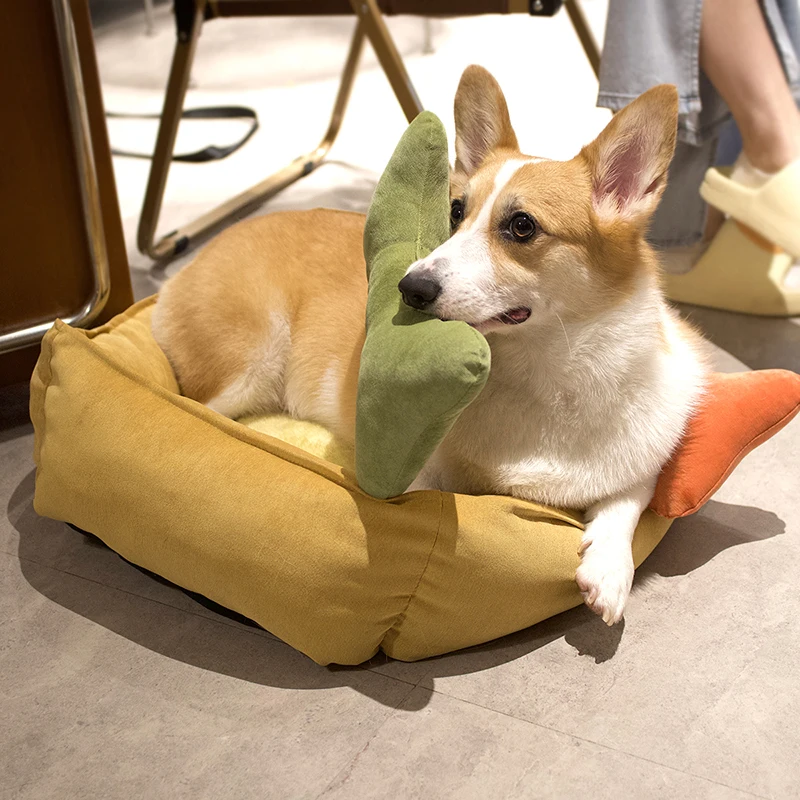 

Pet Kennel Plush Kennel Bed for Dog Cat Small Medium Large Dog Sofa Bed Cushion Dog Bed Kennel Pet Supplies Accessories ﻿