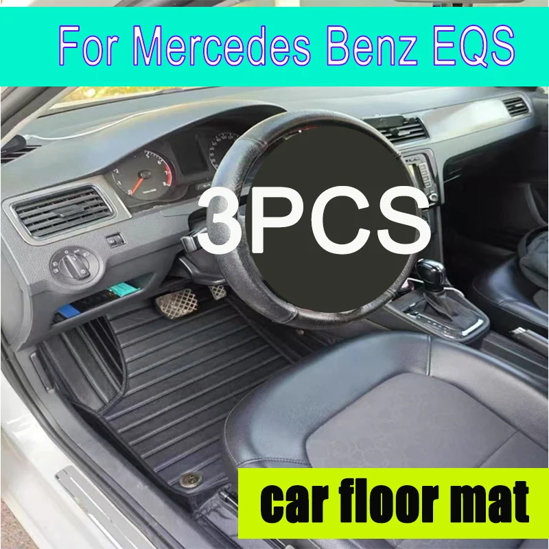

Custom Car Floor Mats for Mercedes Benz EQS 2022 2023 Years Artificial Leather Carpet Interior Car Accessories