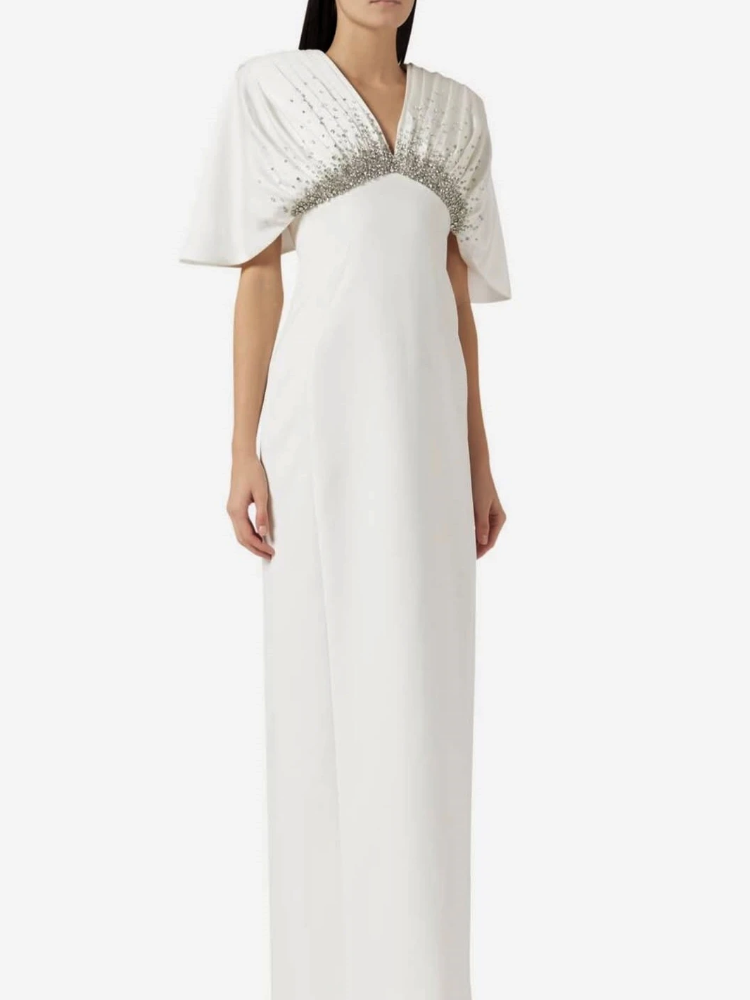 

Other Shore Elegant Vintage Simple Crystal V-Neck Slit Stylish New Customized Formal Occasion Prom Dress Evening Party Gowns