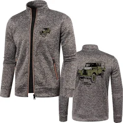 Men Sweatshirts Zipper Jackets Fleece Tracksuit Land Cars Rover 90 Series Cross Country Vehicle Knitted Jersey Sportwear Clothe