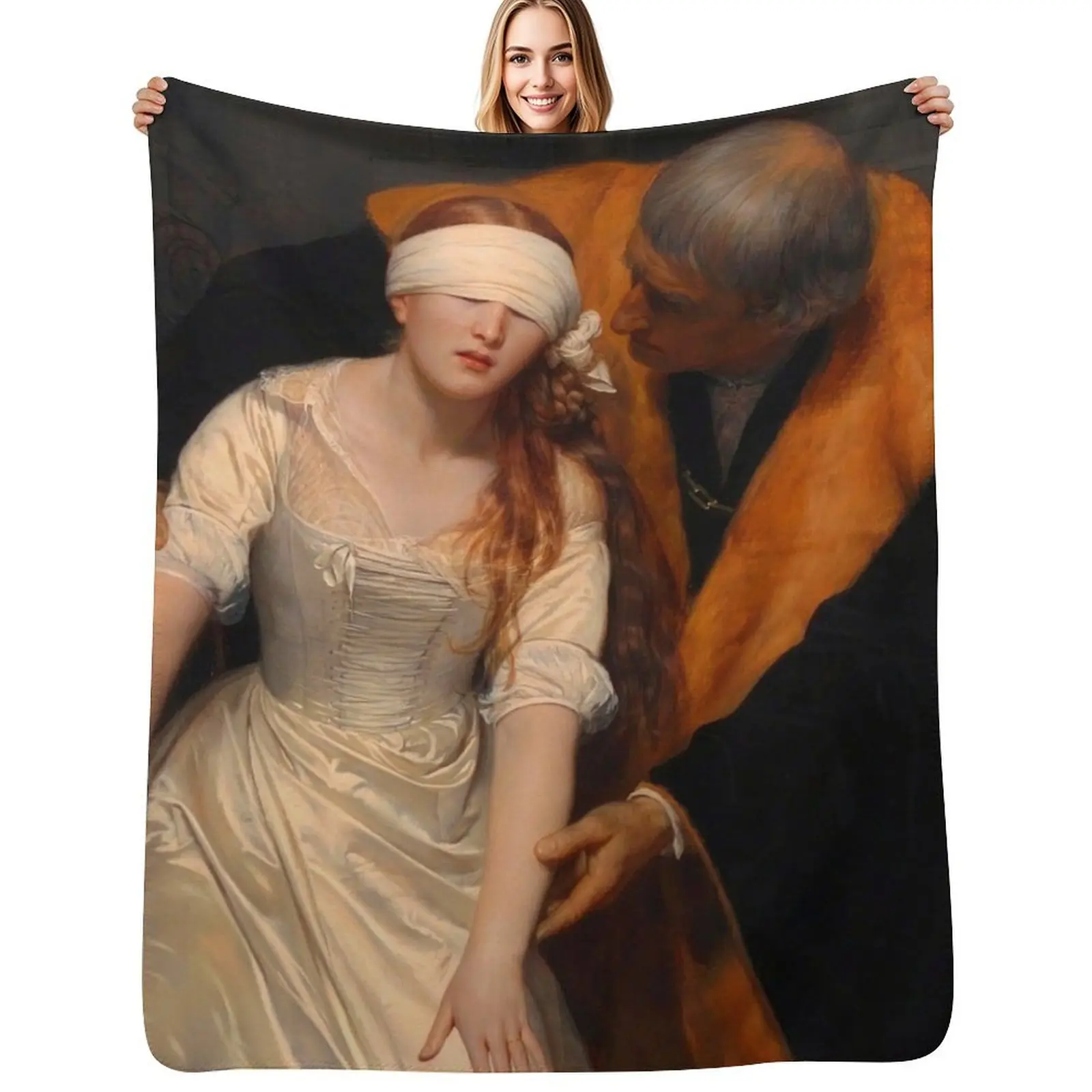 

Execution of Lady Jane Grey by Paul Delaroche Throw Blanket Soft Bedroom Blanket for Night Sleeping