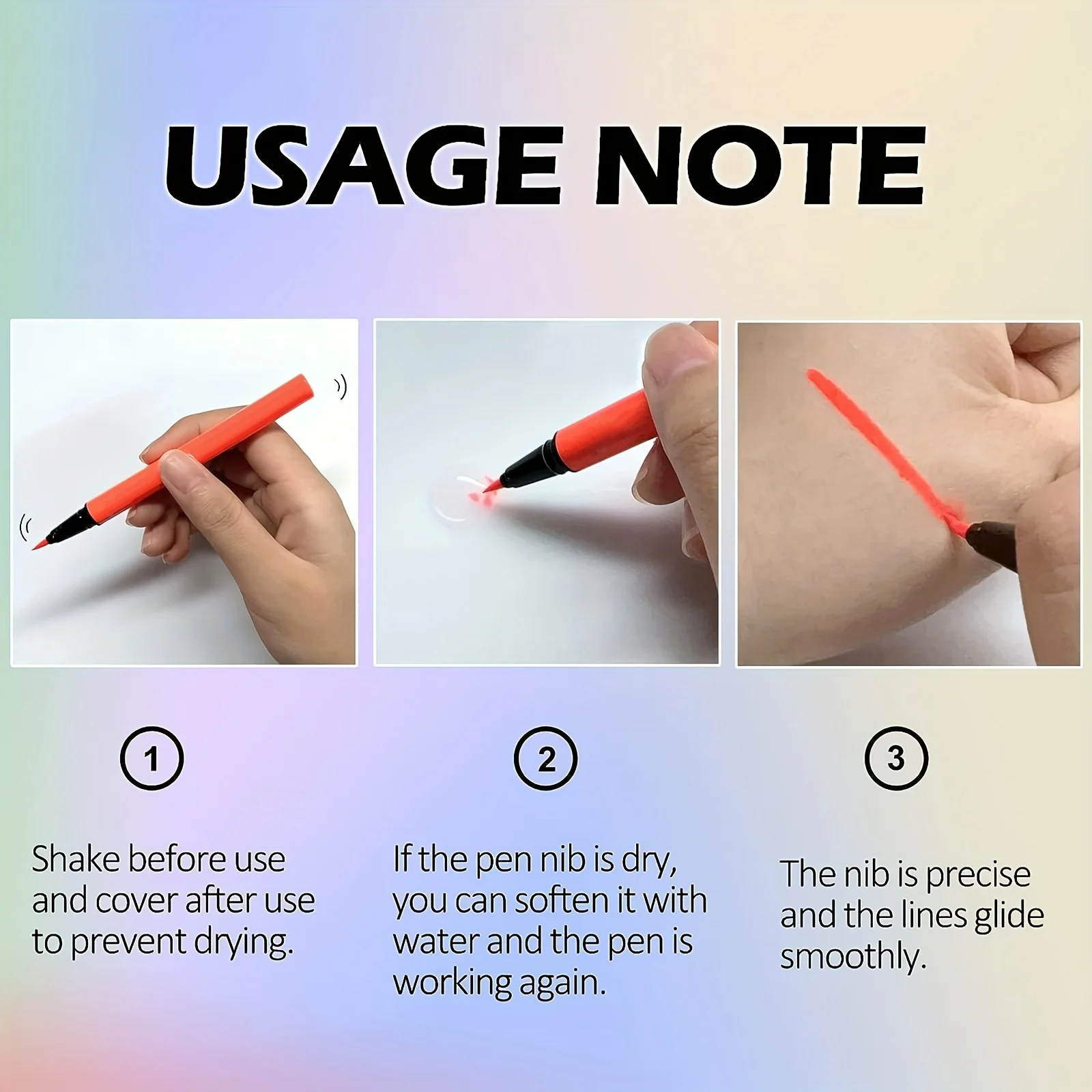 8 pçs/set Delineador Líquido Macio, Natural de Longa Duração À Prova D' Água, Caneta Delineador Colorido Líquido Delineador À Prova de Manchas