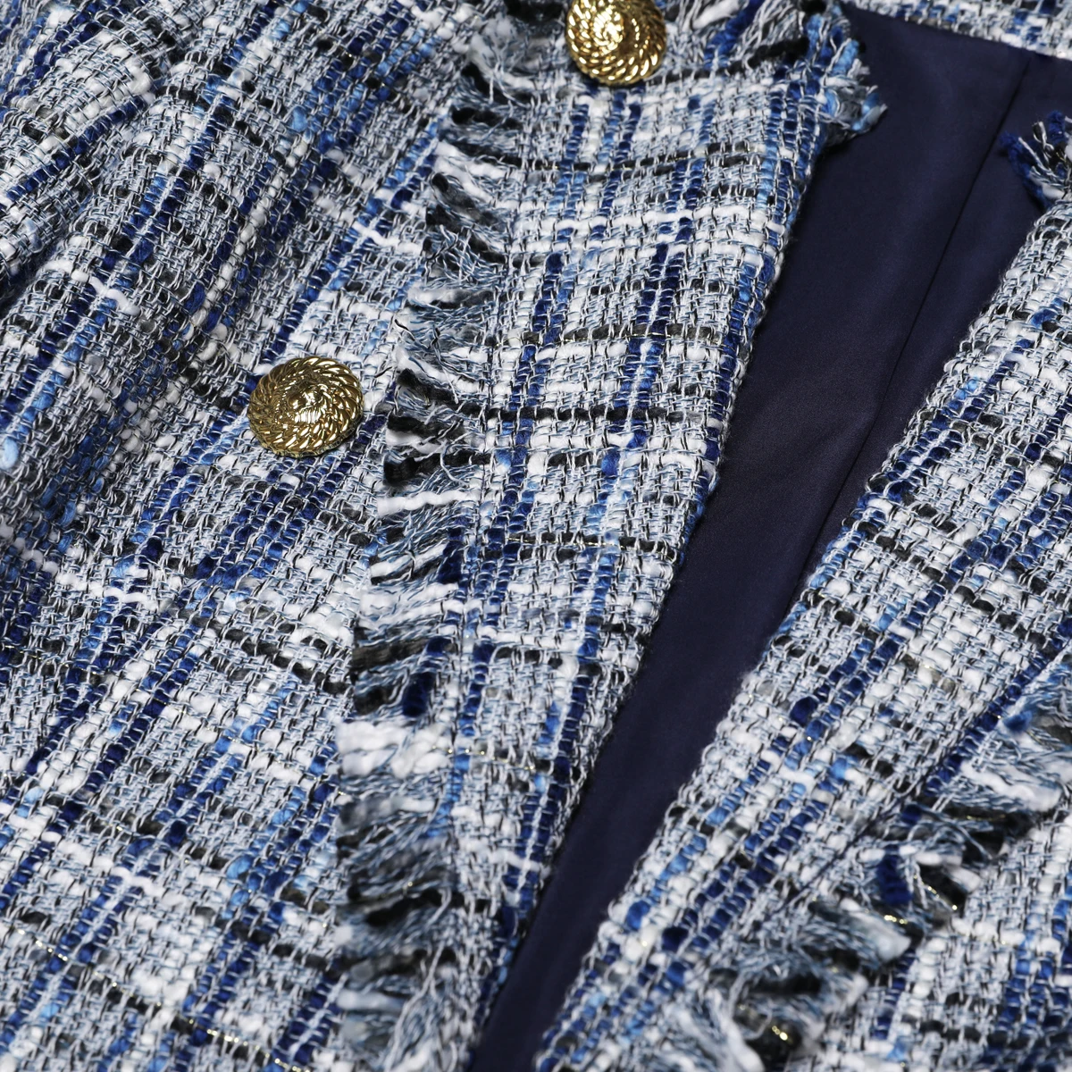 Nanyou الراقية الربيع والخريف نمط جديد مزاجه المألوف ركاب الخشنة تويد شرابة حافة بدلة طويلة الأكمام #4