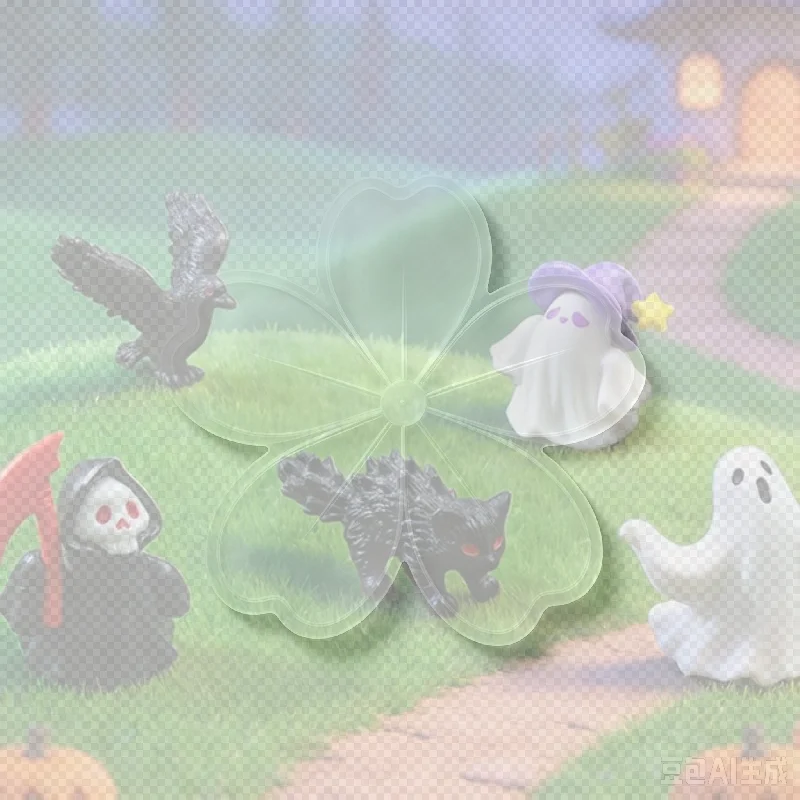 6Pcs Waterproof Halloween Skull Ornaments Mini Resin Pumpkin Devil Skeleton Figurines for Garden Yard Party Decoration