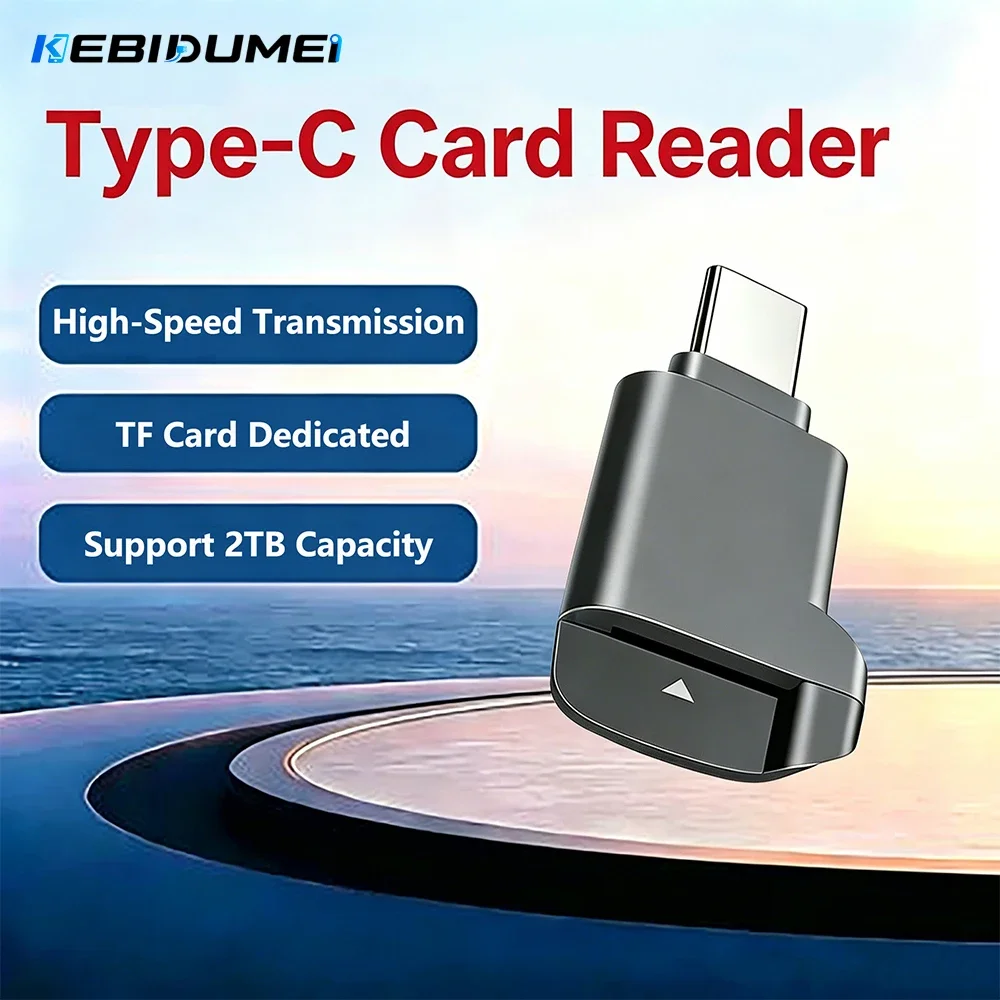 

Kebidumei TF Memory Card Reader Type C To TF Card Adapter High Speed 5Gbps Trasnsfer Support 2TB Capacity Suitable for Phone PC