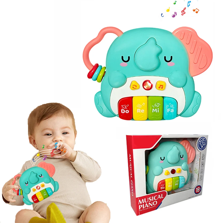 モンテッソーリ赤ちゃん電子ピアノのおもちゃ音楽 & ライトキーボード動物楽器のおもちゃ 18-36 ヶ月幼児教育ベビーギフト