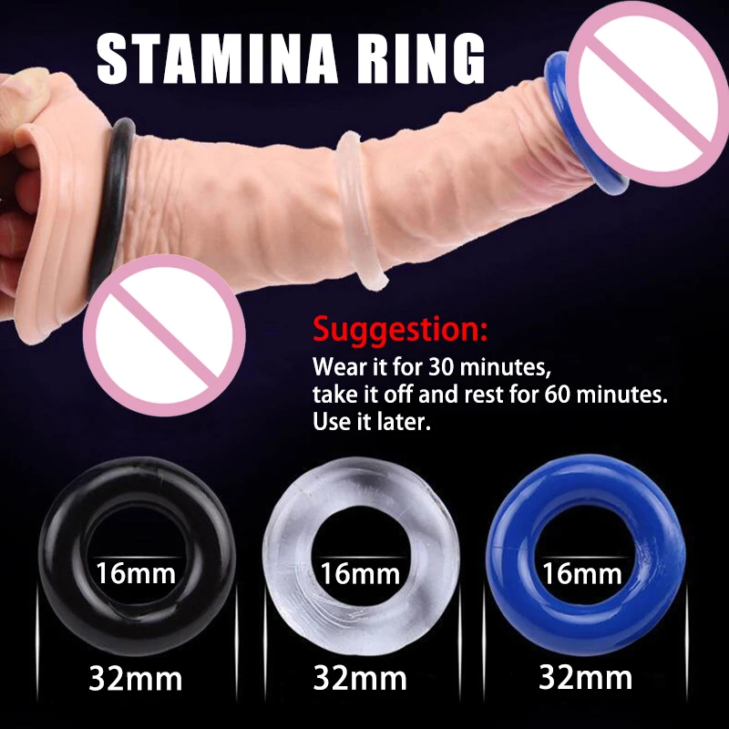 3Pcs Silicone Durable Penis Ring Adult Men Ejaculation Delay Cock Rubber Rings Penis Enlargement Sex Toys For Male Sex Ring