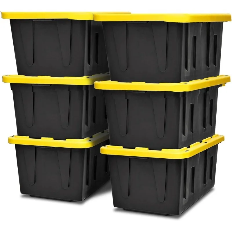 

Heavy Duty 15 Gallon Plastic Storage Bins with Lids Stackable Tote Organizing Containers for Home Garage Office