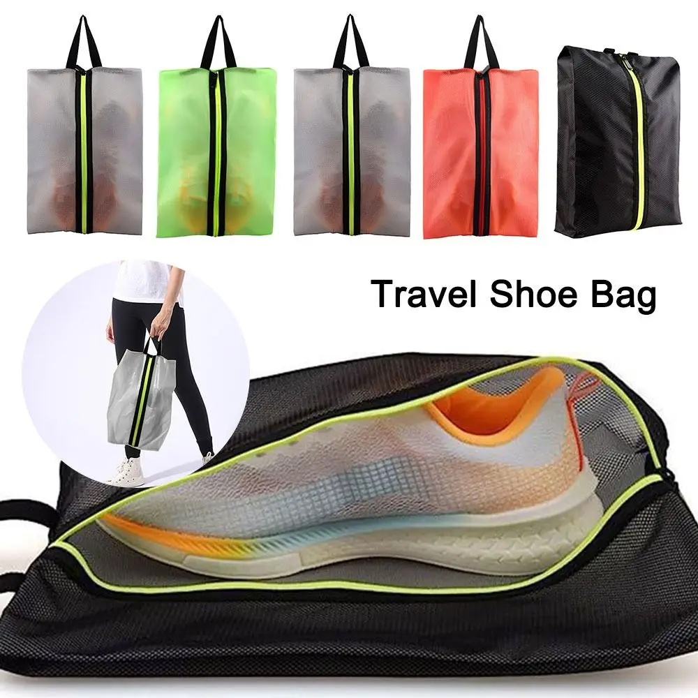 Travel Shoe Bags Transparent with Zipper Dust-Proof Waterproof Shoe Bag Portable Storage Shoe Cover Household Organizer