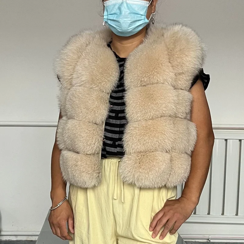 

BEIZIRU женская зимняя супермодная куртка жилет из натурального меха натуральный роскошный без рукавов