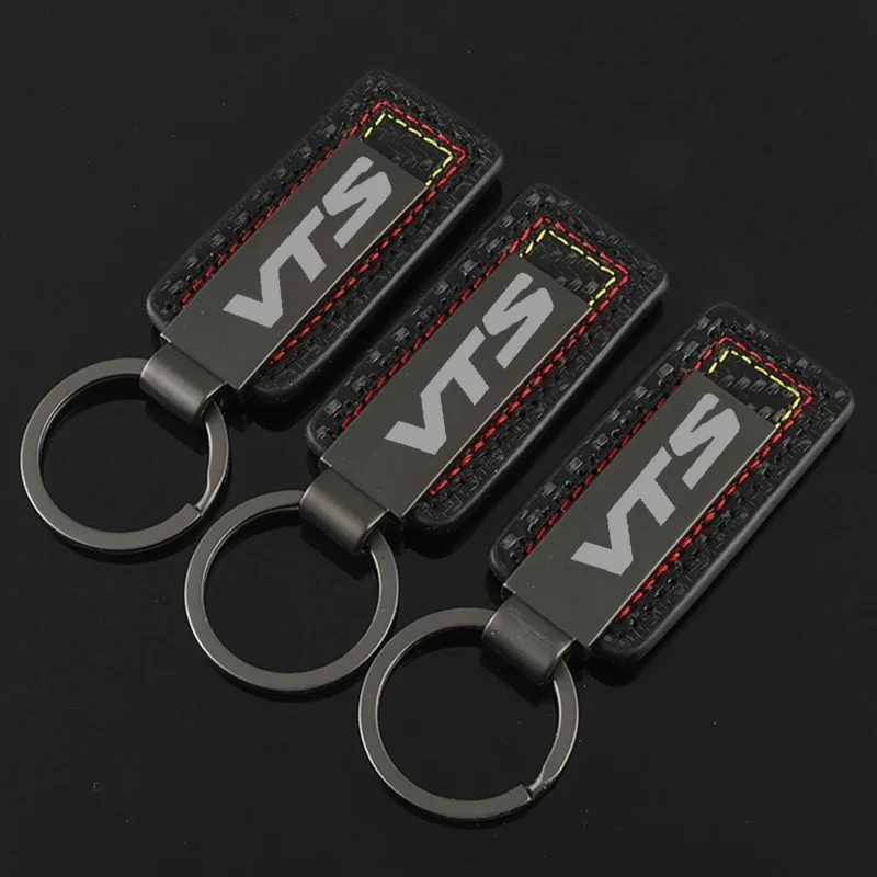 Carbon Fiber Leather Car Alloy Keychain Key Chain Rings Gifts for Citroen VTS Logo 2024 Keyrings Buckle Pendant Auto Accessories - view 6