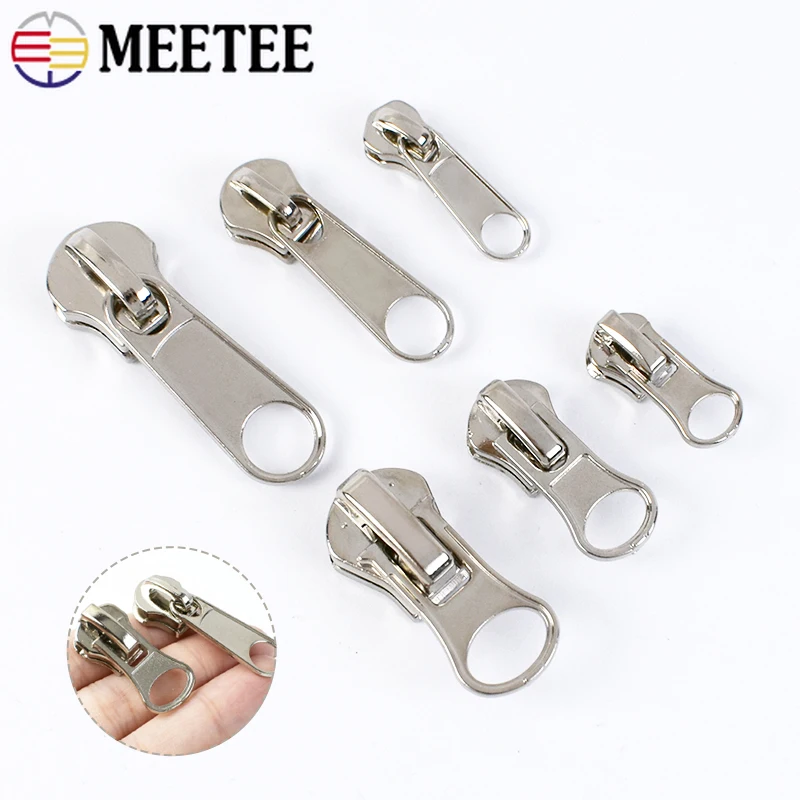 

20Pcs Meetee 3#5#8# Zipper Sliders for Metal/Nylon/Resin Zip Tape Sewing Bags Zips Puller Clothes Zippers Pull Heads Repair Kits
