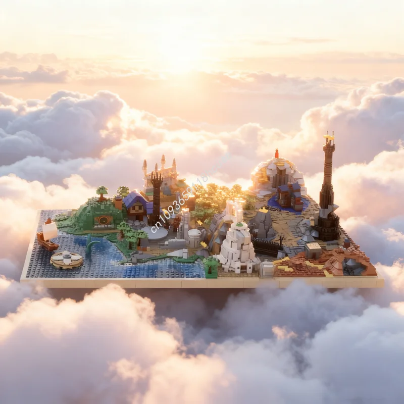 

5315 деталей MOC LOTR Карта Средиземья: Властелин колец, модель-конструктор, архитектурный набор, рождественский подарок, игрушка, DIY, творческий развивающий конструктор