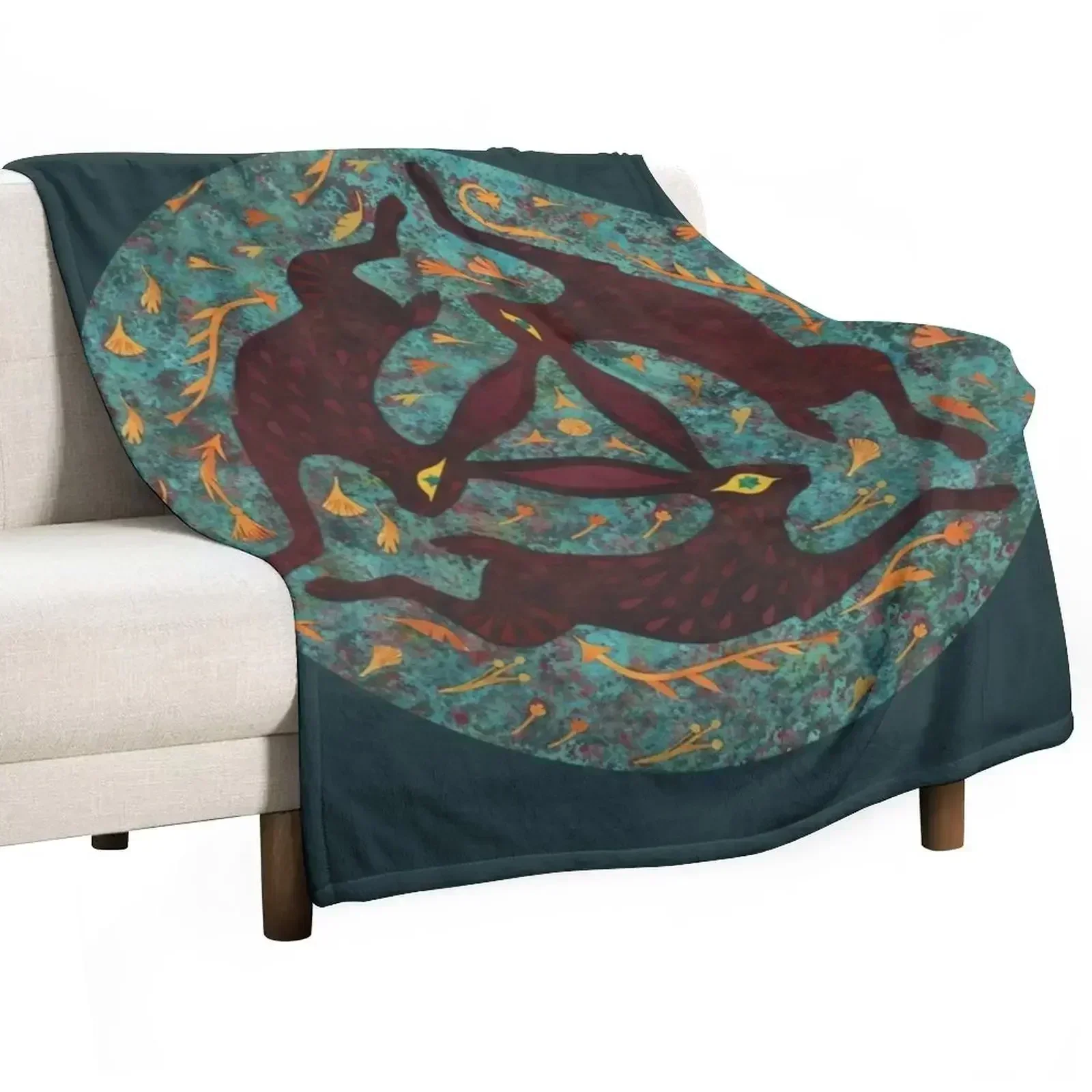 Three Hares Throw Blanket Summer Beddings Luxury Throw Kid'S anime Plush Sofa Throw Blankets