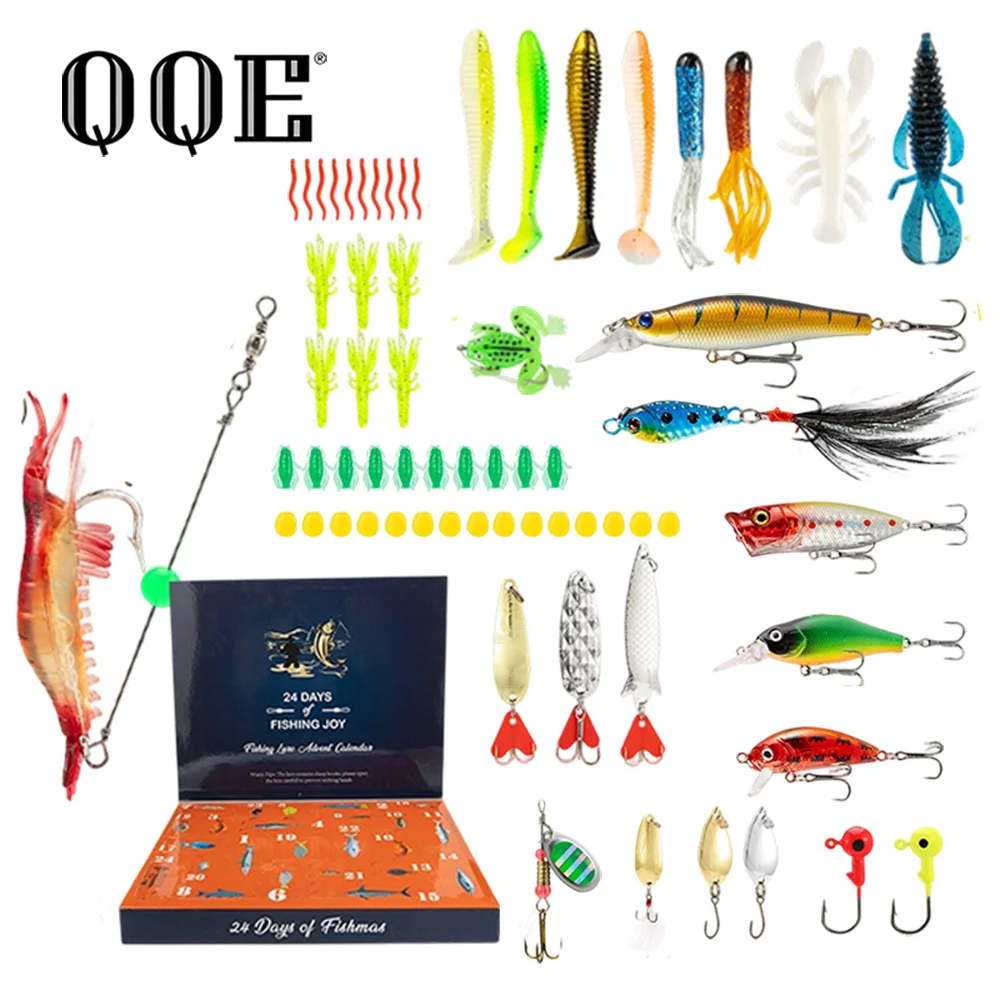 QQE Hot Selling New Model Fishing Lure Kit For Trout/Pike/Bass Multi-Lure Fishing Set Layered Tackle Pro Gear Tackle Box