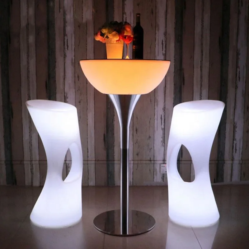 Creative luminous bar nightclub bar combination table and chair courtyard home balcony leisure high table ktv coffee table