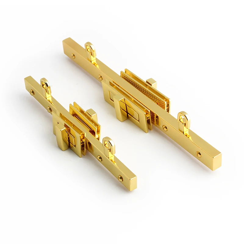 1-5-10Sets K Gold 21.8/16.8CM Metal Double Twist Locks For DIY Replacement Bags Handbag Handle Turn Lock Hardware Accessories