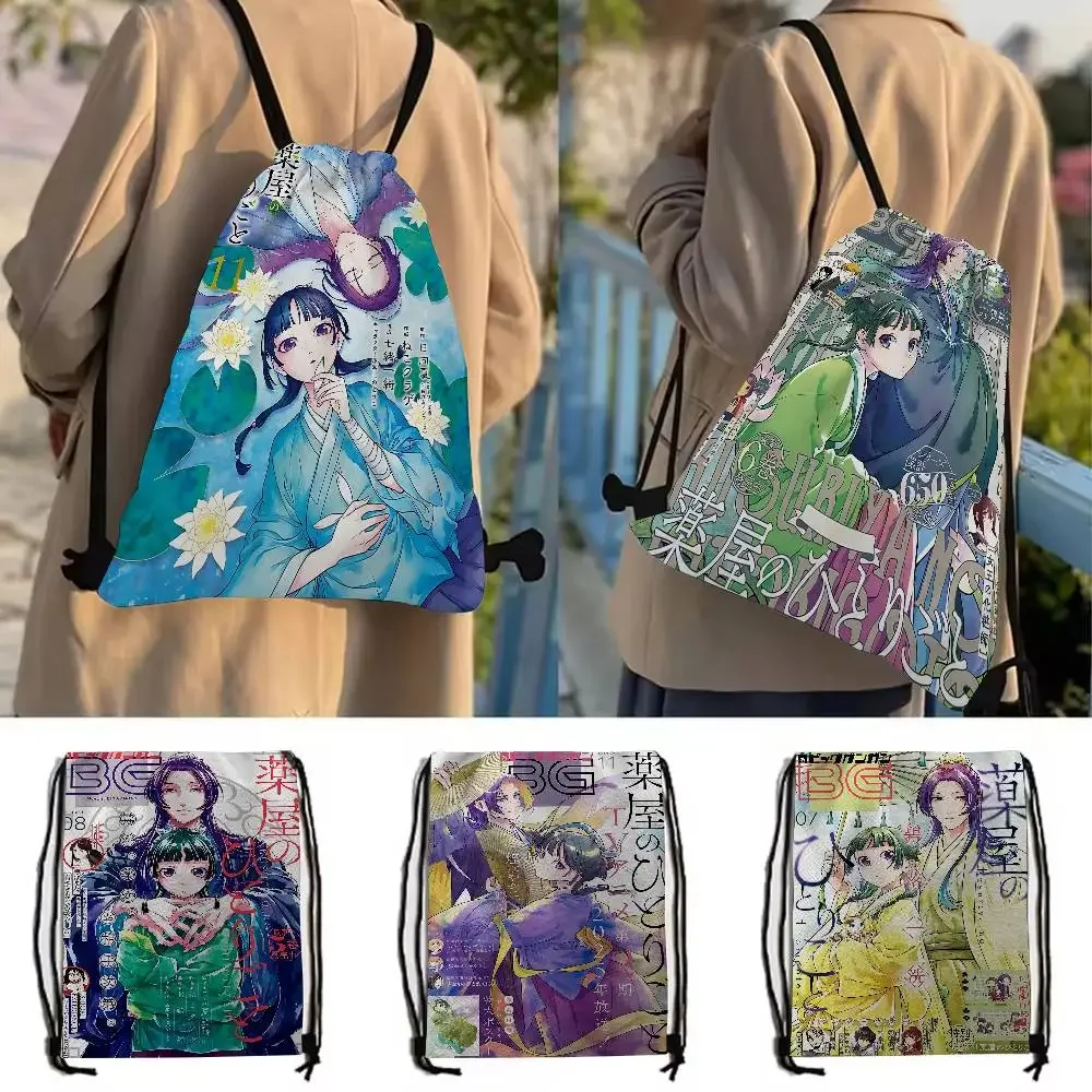 The Apothecary Diaries-Bolso con cordón de Anime, bolsa de gimnasio, mochila portátil para mujer, bolsa de zapatos escolares de moda para compras para niña