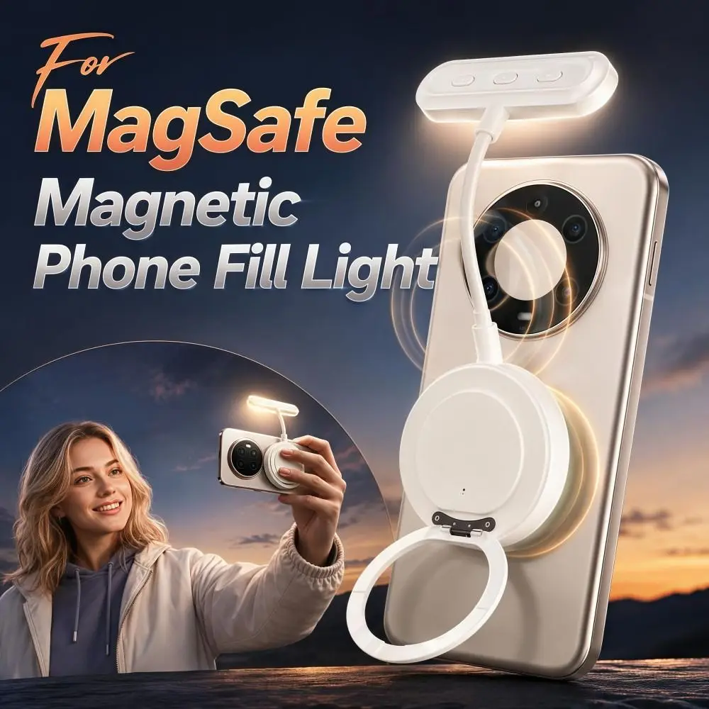 Multi-Angle Magnetic Phone Fill Light Adjustable Hose Rechargeable For MagSafe Photo Light with Stand Compact