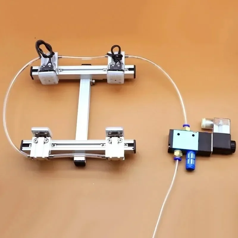 Manipulator Gripper Cylinder Set Pneumatic Fixture with Aluminium Base 1815 Clamp Cylinder Solenoid Valve Fixture Bracket Kits