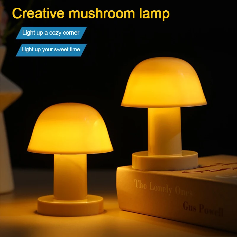 Mini Desktop Sunset Night Lamp Creative Battery Power Supply Mushroom Style Led Night Light for Coffee Bar Home Decor Bedroom ﻿
