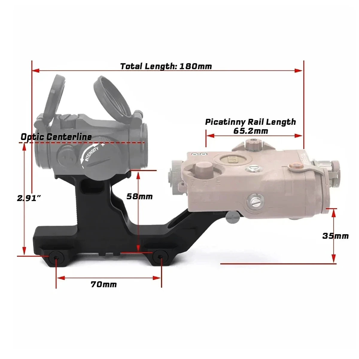 Tactical Hunting GBRS Group Type Tactical Group Type Hydra Mount Risers For Red Dot And Laser Flashligh