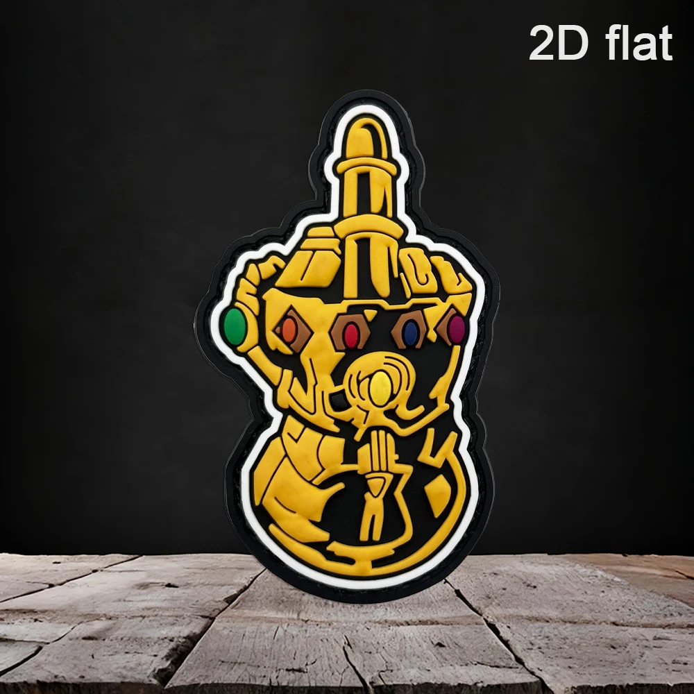 Specifications Available: 1Pc/2Pcs/3Pcs 2D Infinity Gauntlet Colored Stone Pvc Rubber Patch with Luminous Effect, Includes Felt Backing, 3D Embossed Edge Area, Strong Glow in the Dark, Size 8Cm×5Cm, Rich Colors, Waterproof, Wear-Resistant, Non-Fading, Suitable for Tactical Vests, Work Backpacks, Functional Vests, Film and Television Fashion Accessories, Decorative Patches