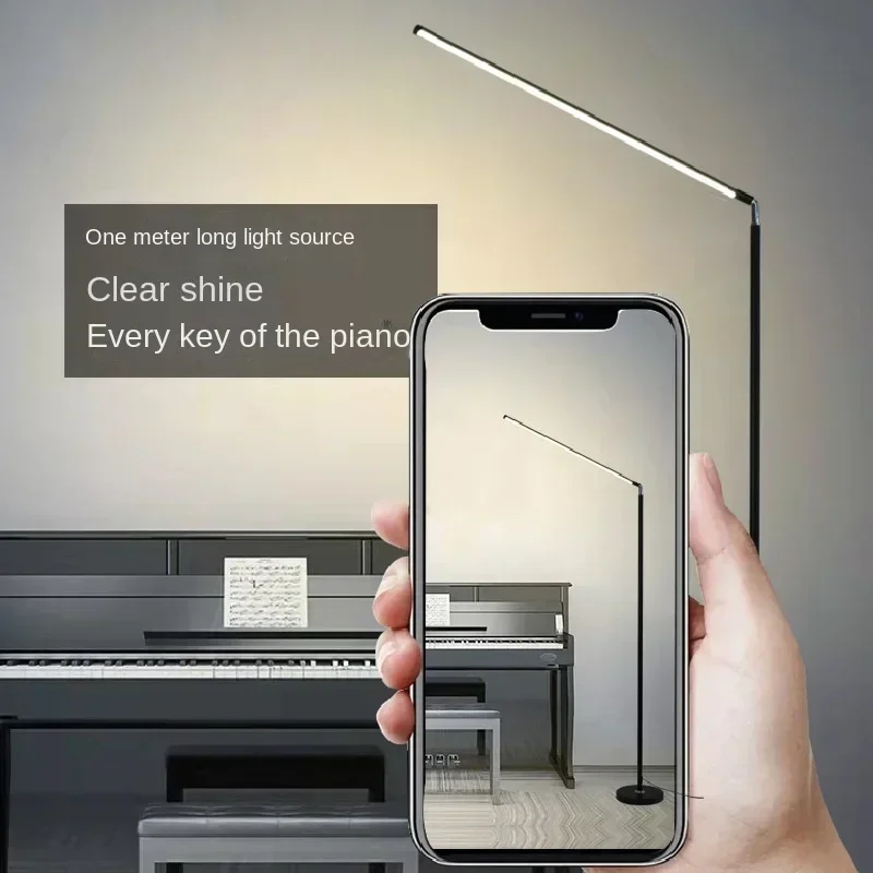 مصباح أرضي LED، مصباح قراءة ساطع للعناية بالعيون، مصباح قراءة ساطع للعناية بالعين، مصباح عمودي قابل للتعتيم، 3 مستويات سطوع، لغرفة المعيشة، غرفة النوم، المكتب، مصباح بيانو، طول 70-120 سم #6