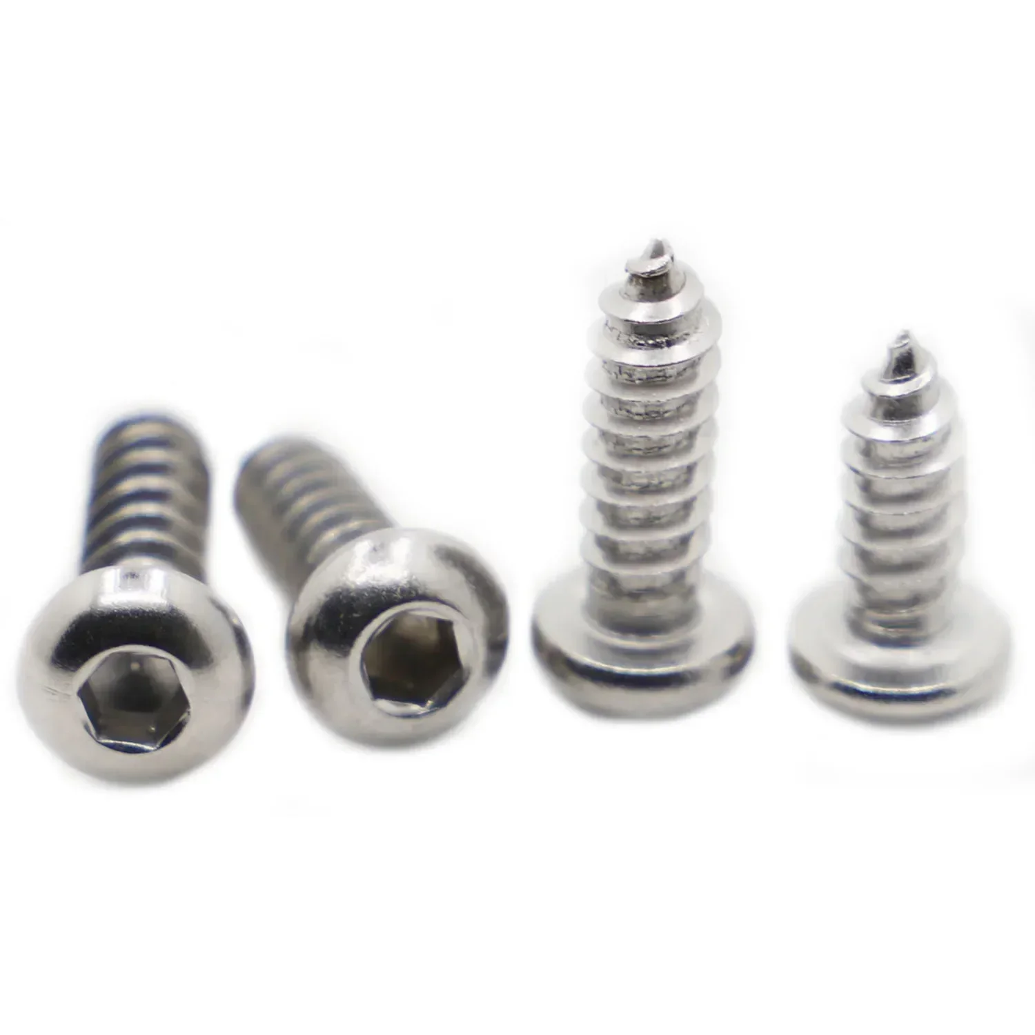 5-50pcs 304 Stainless Steel Pan Round Head Hexagon Socket Self Tapping Screws Wood Screw M2 M2.5 M3 M4 M5 M6