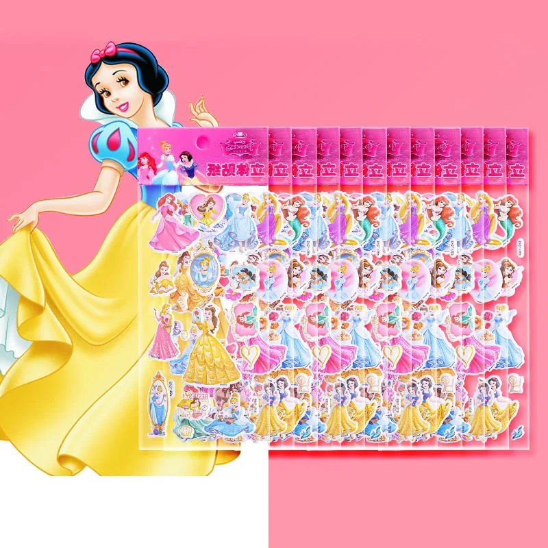 96pcs/lot Disney Princess Mous Sponge 3D Stickers Kawaii Scrapbooking DIY Diary Decorative Sticker Album Label Stationery Gifts