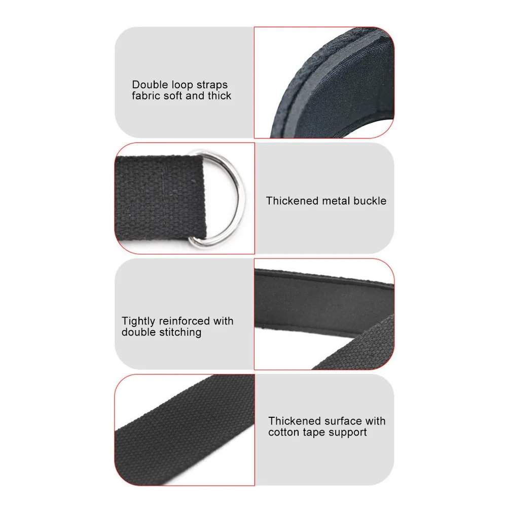 2PCS Practical Anti Slip Pilates Double Loop Straps Soft Padded D-Ring Pilates Straps Workout Straps Home Gym Workout