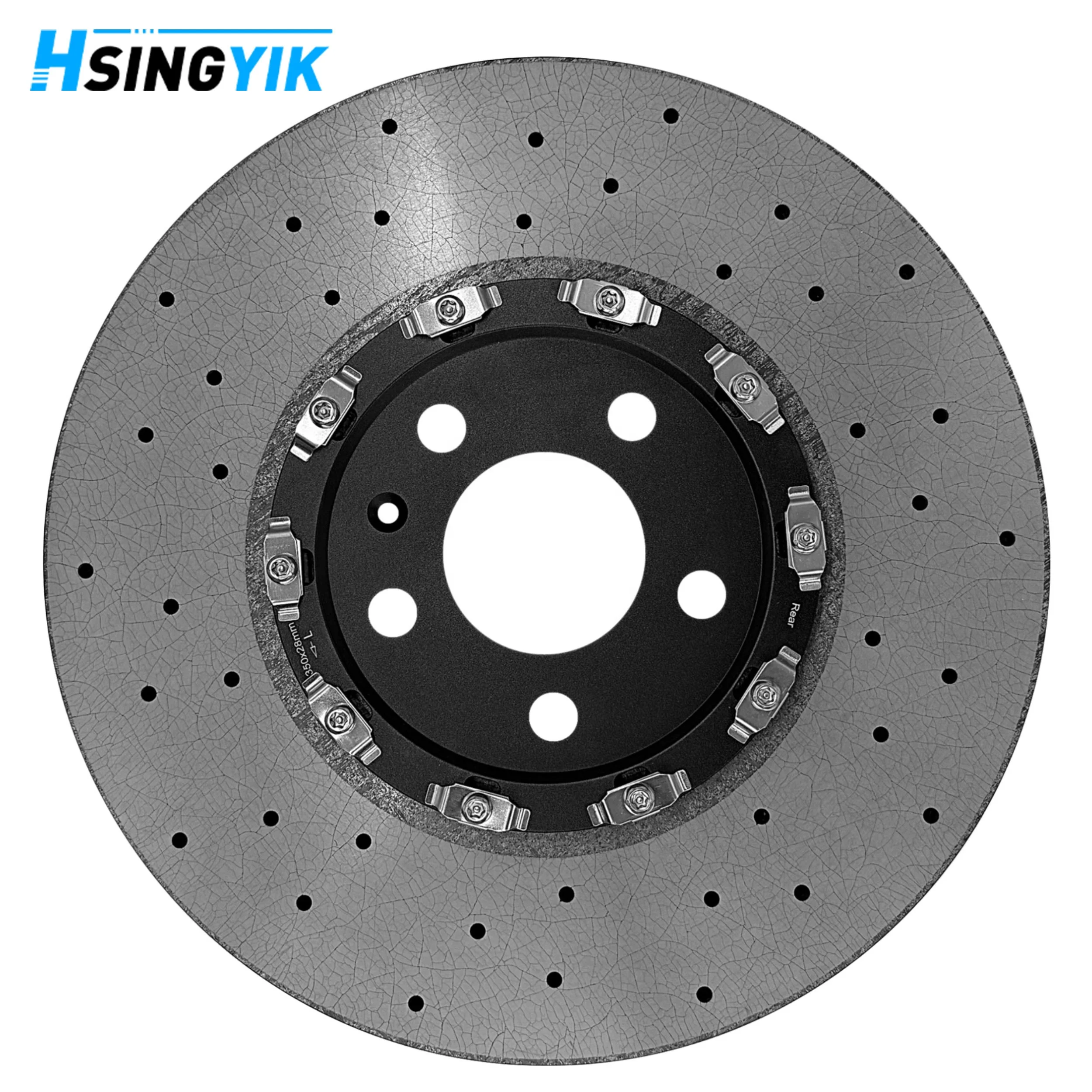 Upgrade Hat Rear Break Rotor OEM 4M0615601P 350mm28mm Carbon Ceramic Brake Disc For Audi