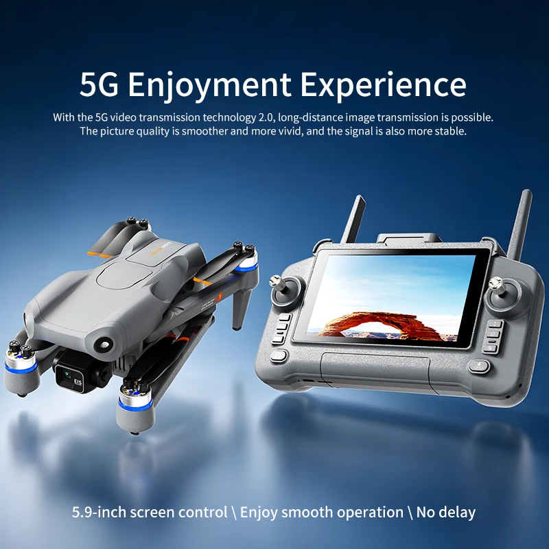 Brushless 3 Axis Gimbal 8K ESC Camera GPS Dron One Click Airdrop 5.9in Touch Screen GPS Optical Flow Dual Positioning Quadcopter