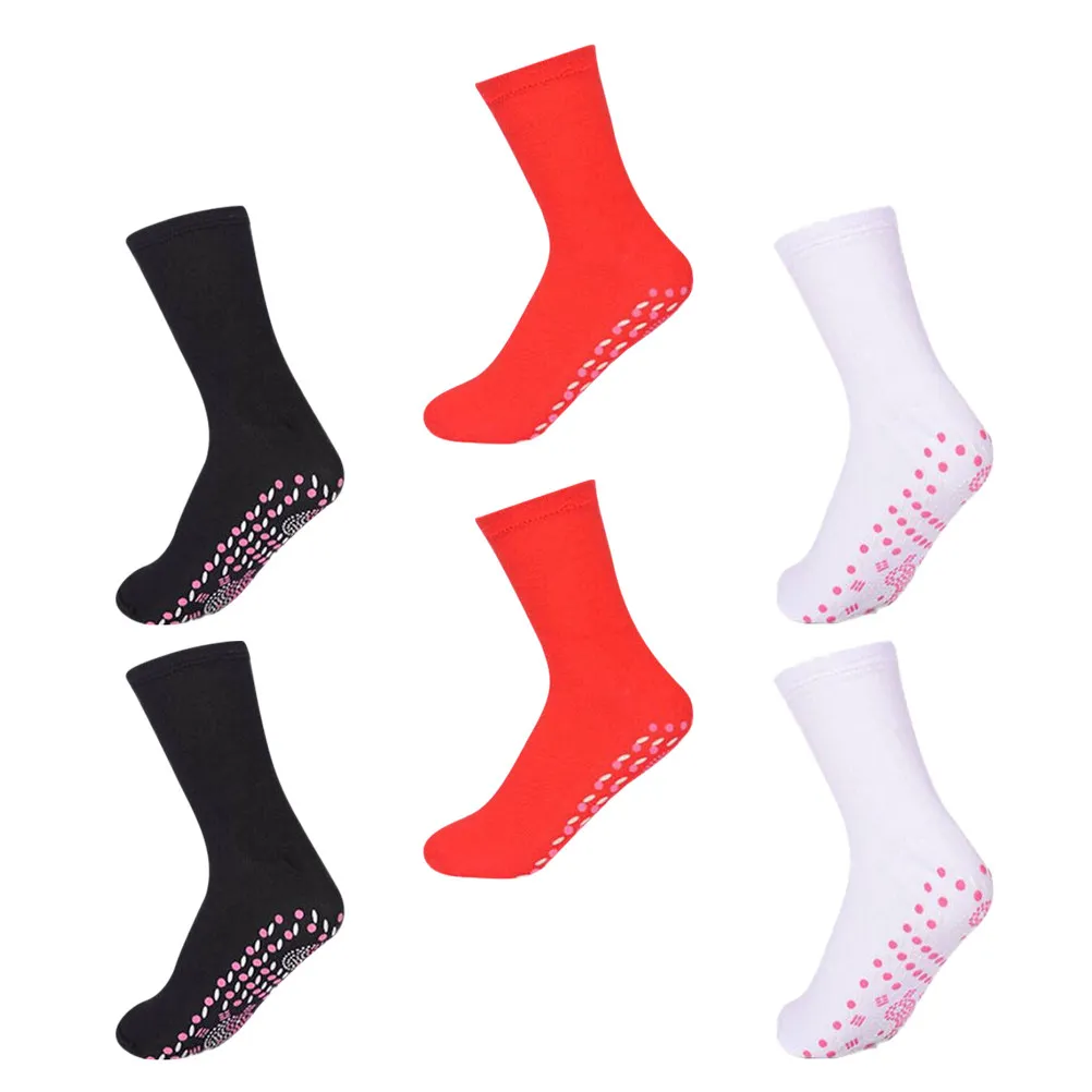 3Pairs Self-Heating Health Socks Warm Breathable Outdoor Heated Therapy Socks for Men Women Winter Skiing Hiking Relief