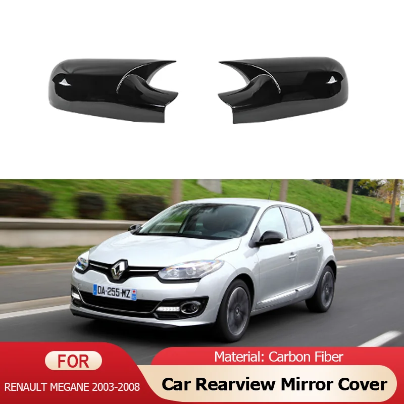 

Car Rearview Side Mirror Cover Wing Cap Exterior Door Rear View Case Trim for Renault Megane II 2003~2008 2007 2006 Accessories