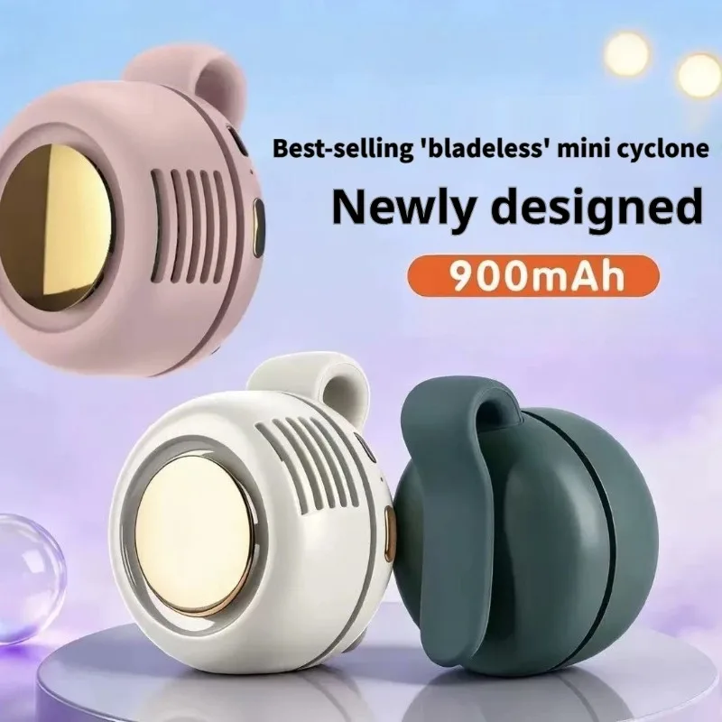Mini Ventilador Portátil de Mão Sem Lâminas, Pequeno Ventilador de Vórtice para Uso Diário ao Ar Livre, Design para Pendurar na Cintura