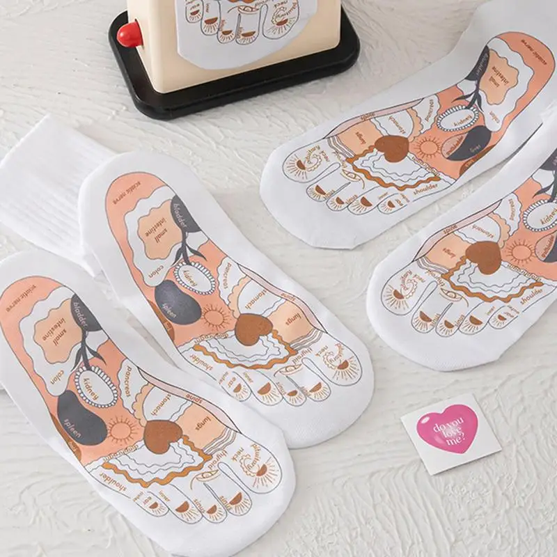 Reflexology Chart Socks Feet Relaxing Chart Sock And Massage Stick Set Muscle Exercise Relaxing Cloth For Foot Stress Muscle