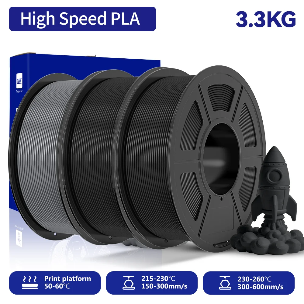 JAYO 3,3KG HS PLA 3D-Drucker-Filament 1,75mm Hochgeschwindigkeits-PLA 600mm/s Schneller Druck & Hohe Zähigkeit 3D-Druckmaterialien für 3D-Drucker
