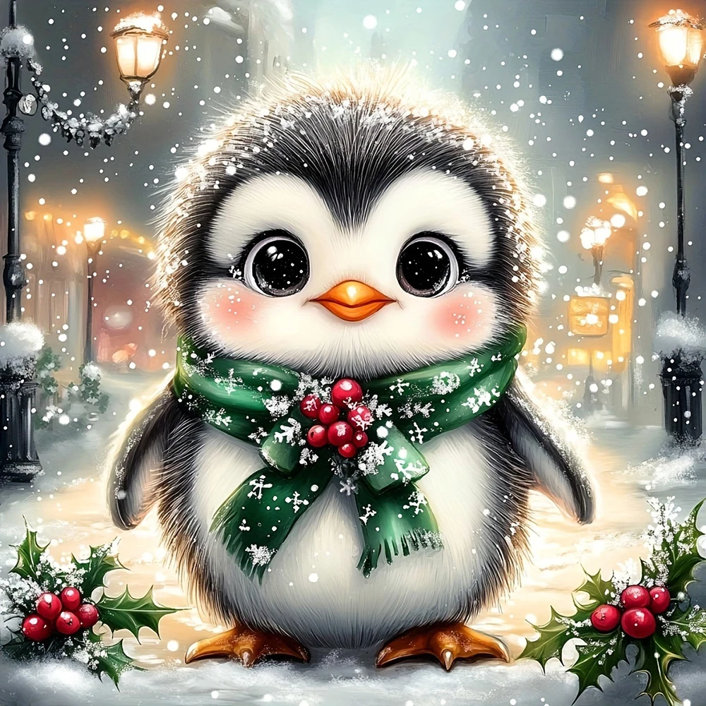 EverShine 5D Diamond Painting Penguin DIY Embroidery Cartoon Animal Full Square Round Drill Mosaic Winter Christmas Decorations