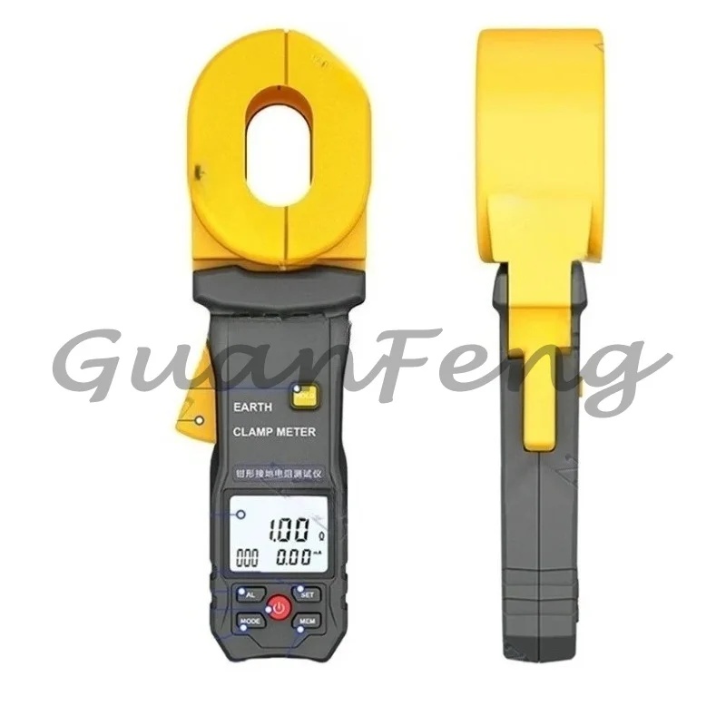 Digital Liquid Crystal Clamp Grounding Resistance Tester ST4100, 0.010 To 500Ω Grounding Resistance Meter with Data Storage